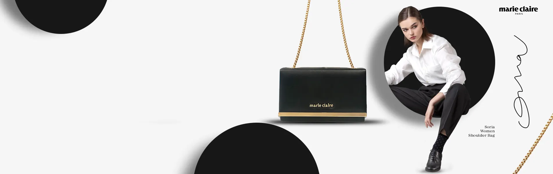 Soria - Black Women Shoulder Bag 